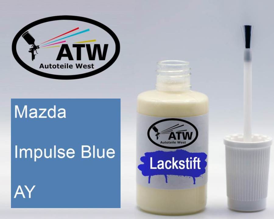 Mazda, Impulse Blue, AY: 20ml Lackstift, von ATW Autoteile West.